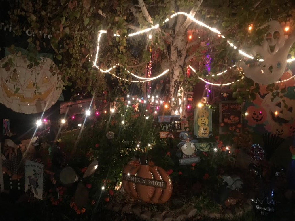 La casa de Aneita Millett está adornada con luces de fantasía y decoraciones para Halloween caprichoso, Washington City, Utah, el 27 de Oct., 2016 | Foto por Hollie Reina, Noticias St. George